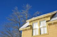 The dormer of our 1930s addition just covered with icicles - as was every inch of the house and trees.