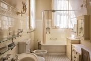 The period bath in the Haas-Lilienthal House with its centerpiece - the earthenware tub. Photo by Jody Stuart